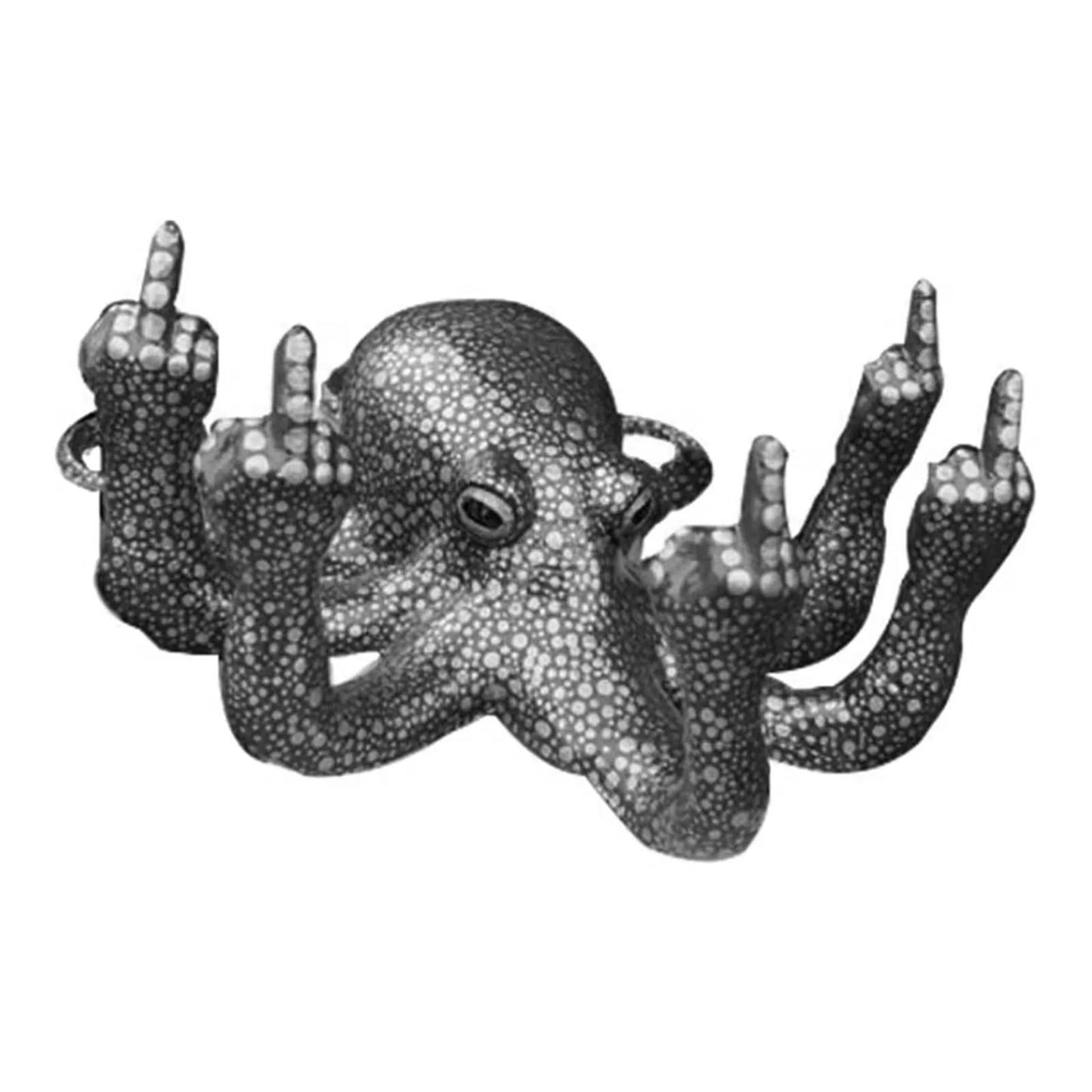 Octopus Vertical Middle Finger Resin Craft Ornament Garden Courtyard Garden Home Micro Landscape Artwork Sculpture