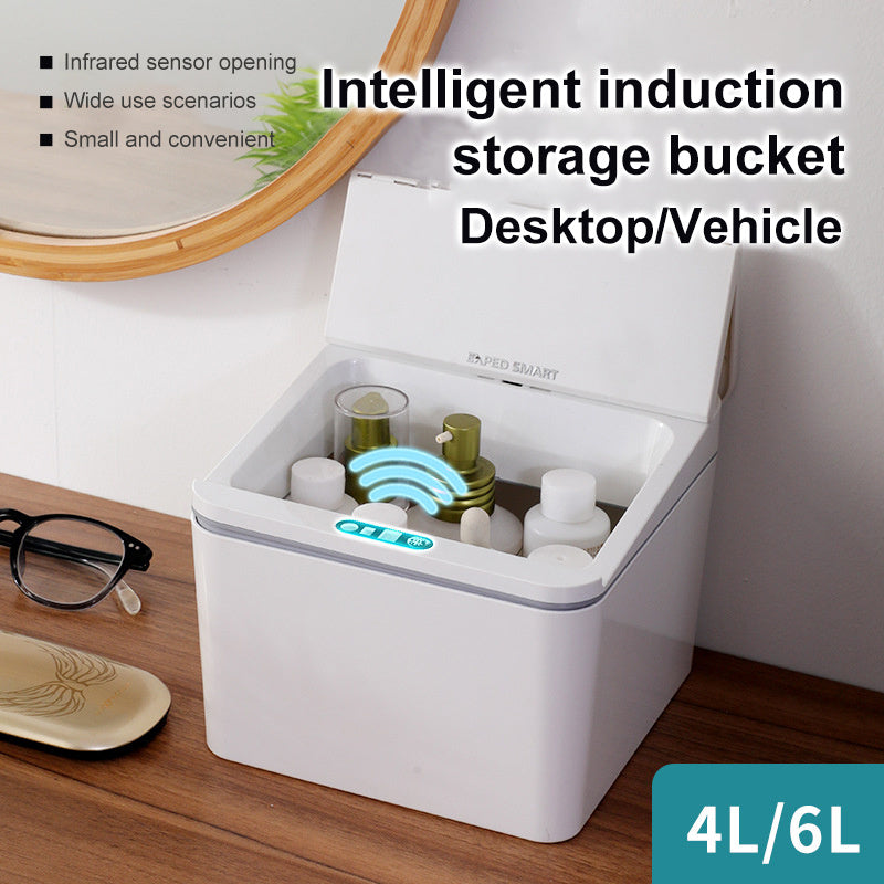 Intelligent induction electric trash bin storage box