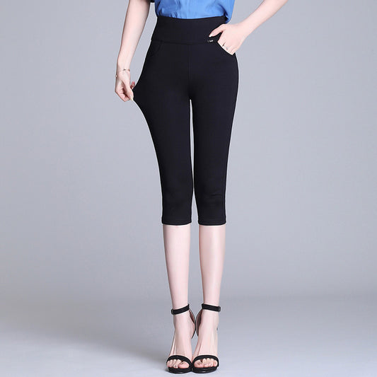 Elastic High Waist Slimming Ladies Outer Wear Leggings