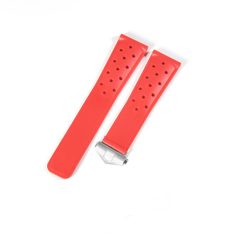 Racing Silicone Strap Folding Buckle Rubber Watch Chain