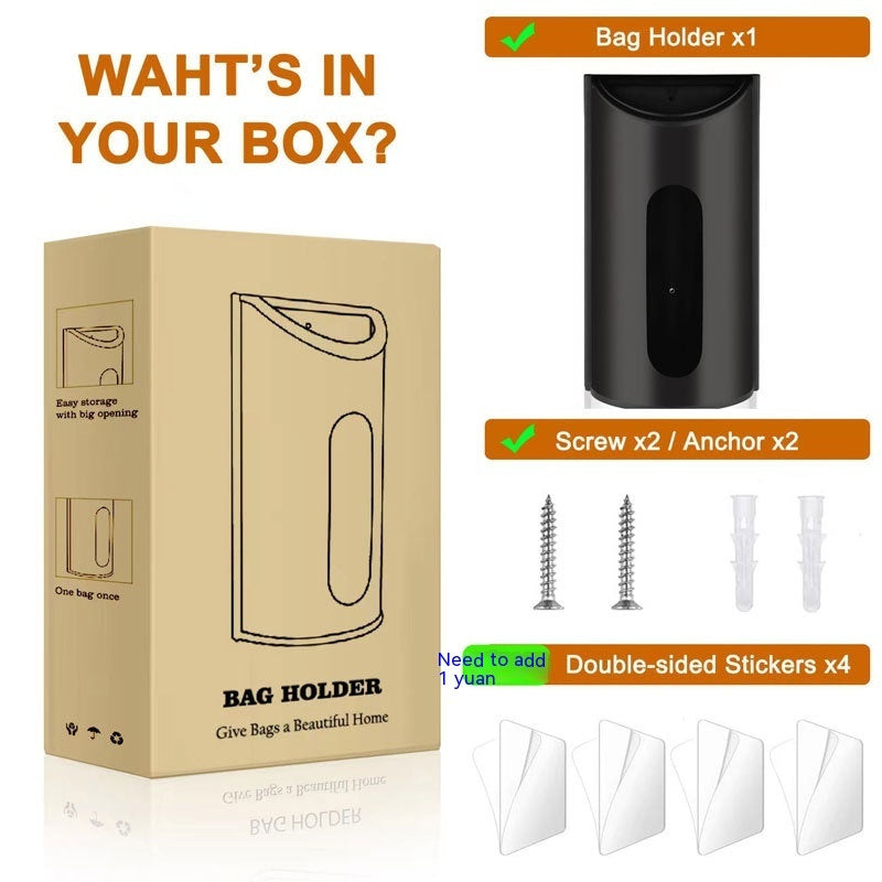 Black Stainless Steel Plastic Bag Storage Box