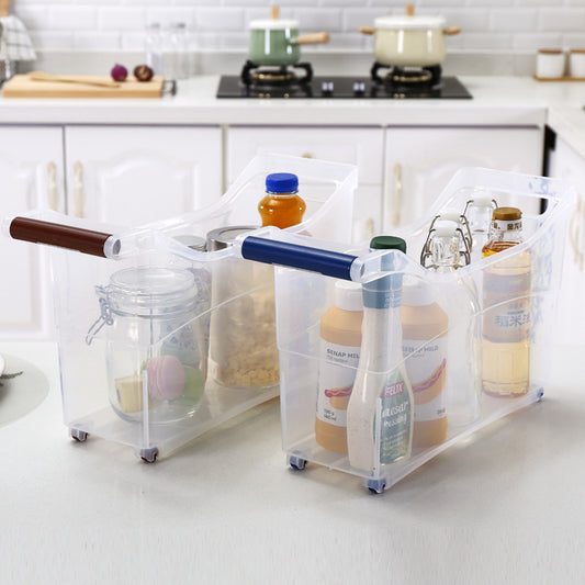 Kitchen Transparent Pulley Thickened Plastic Storage Box