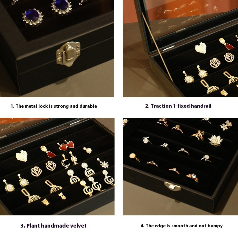 Black Jewelry Necklace Storage Display Box