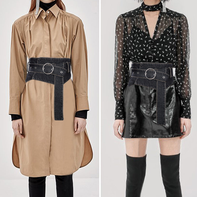 Ladies Fashion Simple Suit Wide Belt Accessories