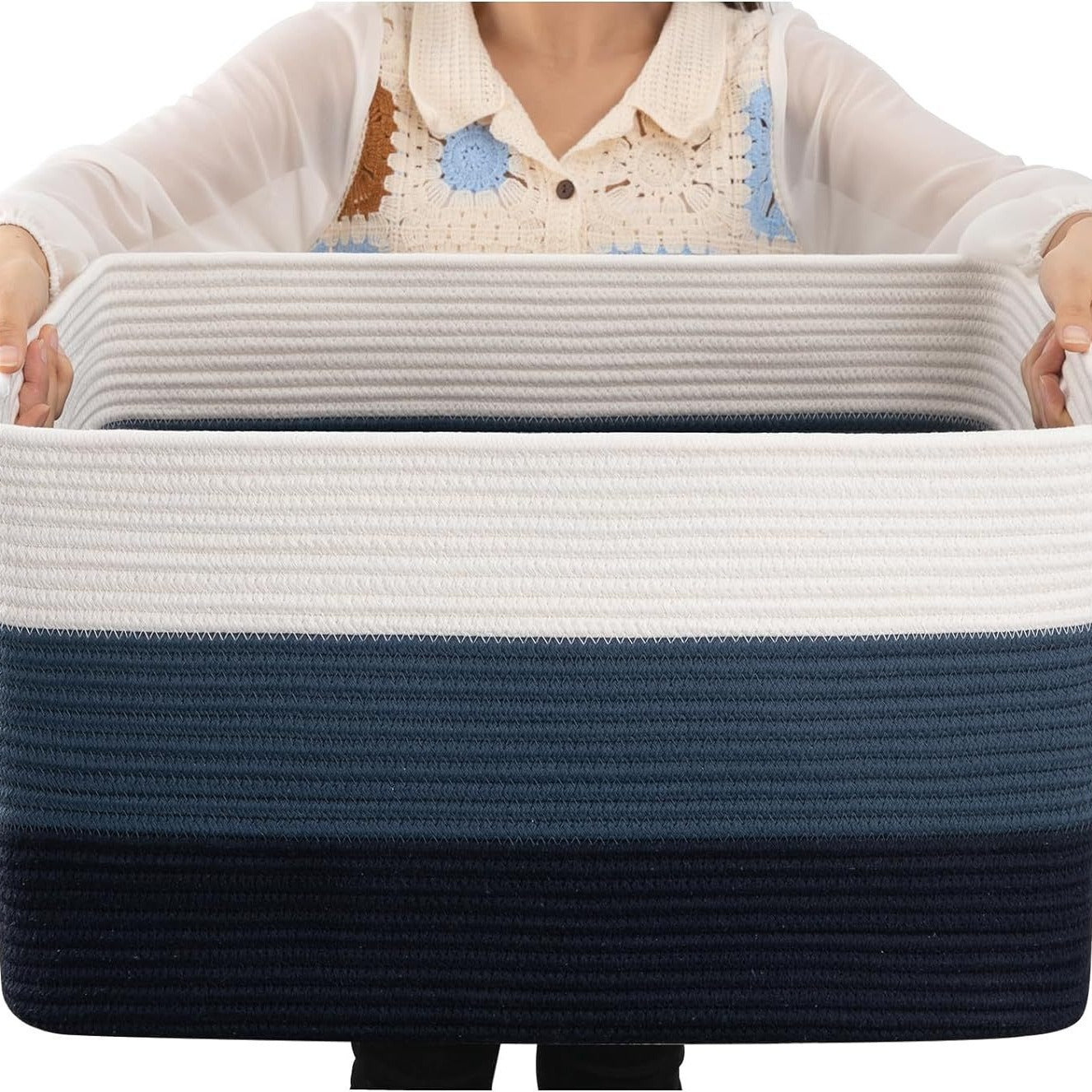 Rectangular Square Hollow Woven Storage Basket