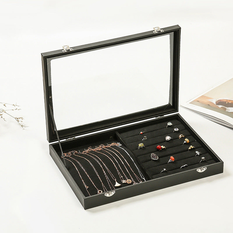 Black Jewelry Necklace Storage Display Box