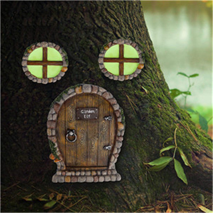 New Garden Fairy Gnome Home Decoration Doors Windows