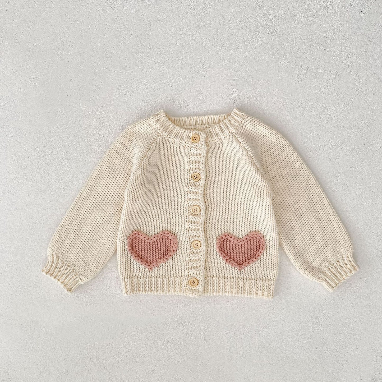 Fashionable Sweet Cardigan Hat Baby Love Kids' Sweater Wear
