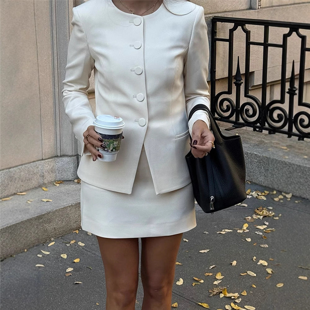 Women's Clothing Graceful Suit Jacket Mid-length Dress Set