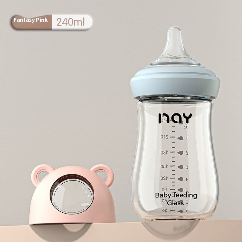 Fashion Newborn Infant Glass Feeding Bottle