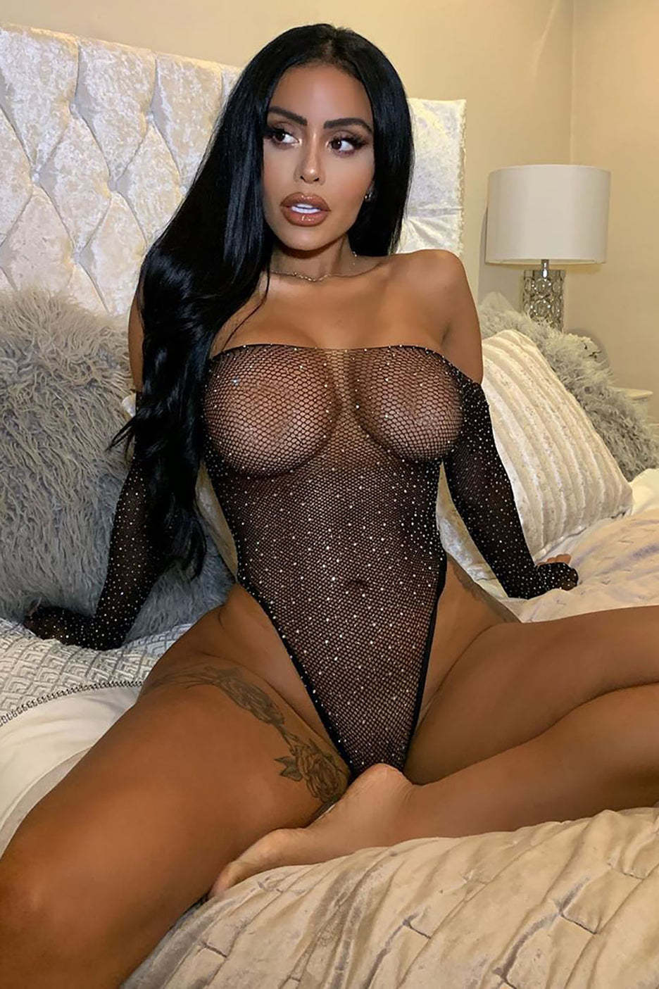 One Size Jumpsuit Women's Clothing Black Cut-out Underwear