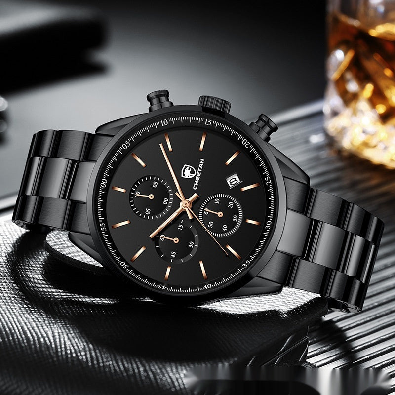 Business Leisure Men's Watch Multi-functional Waterproof Quartz Watch