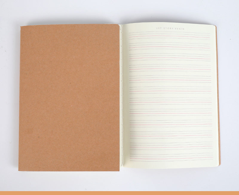 Leather Cover Thread Beige Eye Paper Soft Copy Notebook