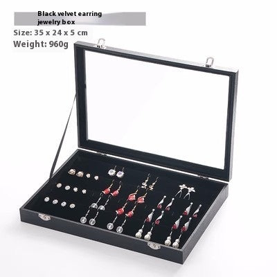 Black Jewelry Necklace Storage Display Box