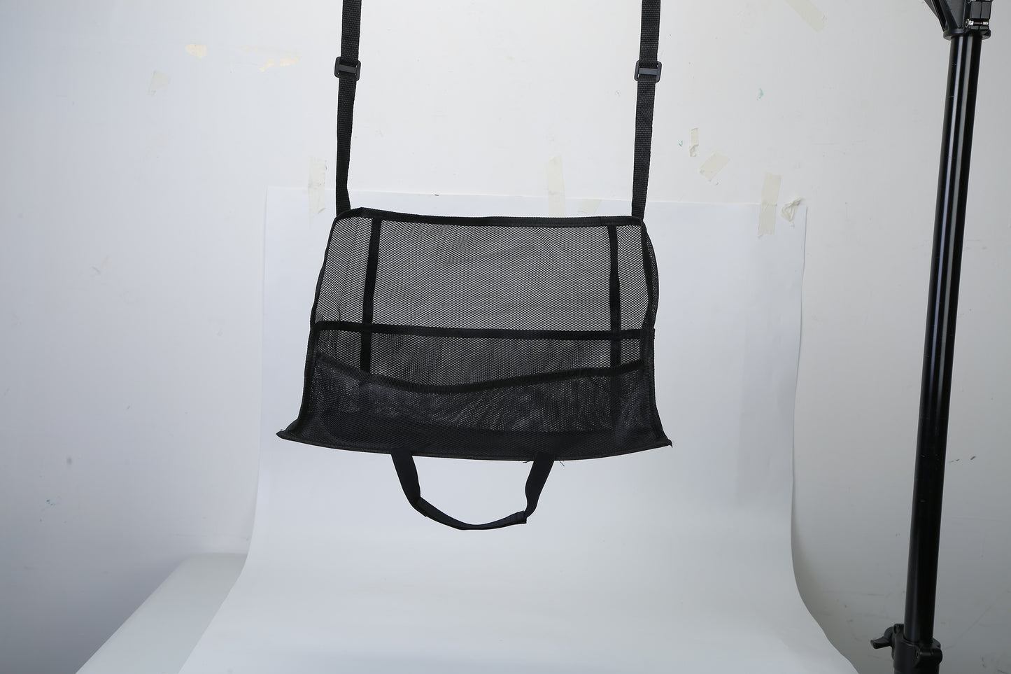 1Pc Car Net Pocket Handbag Holder Car Storage Netting Pouch Seat Side Storage Mesh Organizers Bag For Purse Phone Documents Barrier Pets Kids At Backseat