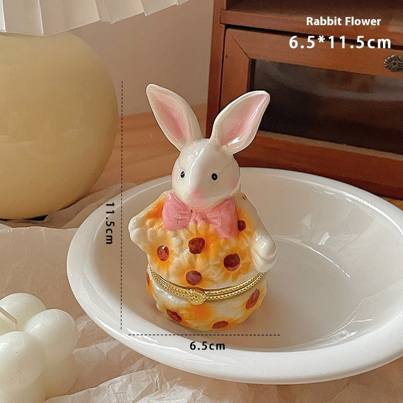 Vintage Cute Creative Ceramic Jewelry Storage Box