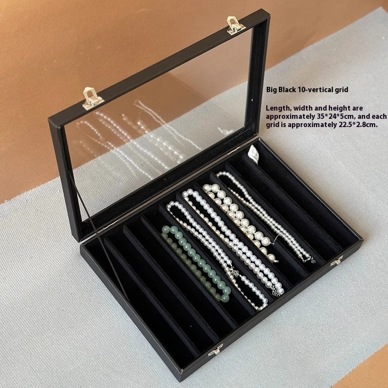 Black Jewelry Necklace Storage Display Box