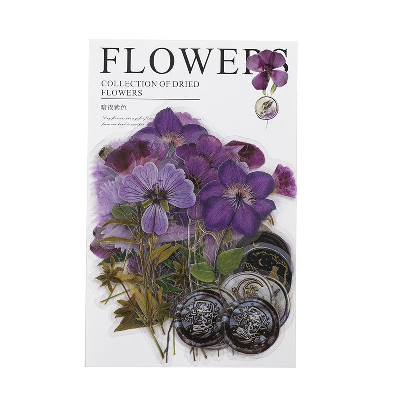 Fire Paint Creative Dried Flowers Journal Decoration Sticker Package
