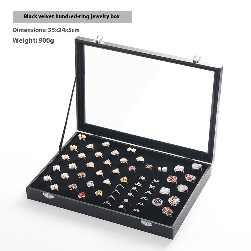 Black Jewelry Necklace Storage Display Box