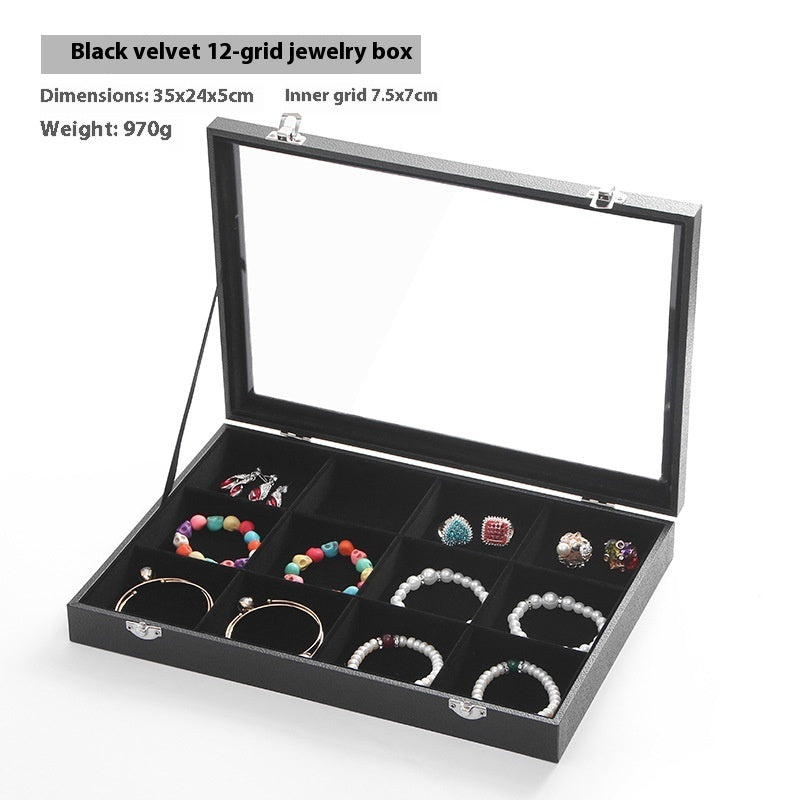 Black Jewelry Necklace Storage Display Box