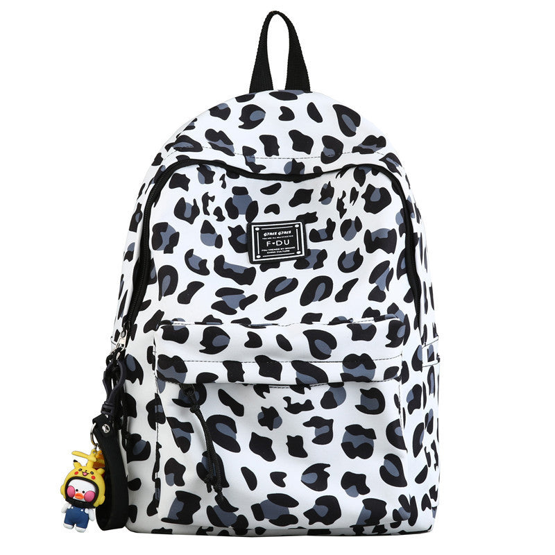 Waterproof Nylon Women Backpacks Female Leopard Printing