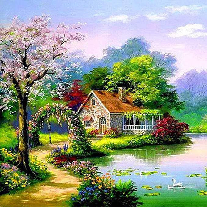 Garden Landscape Diamond Painting 5D Embroidery Home Mosaic