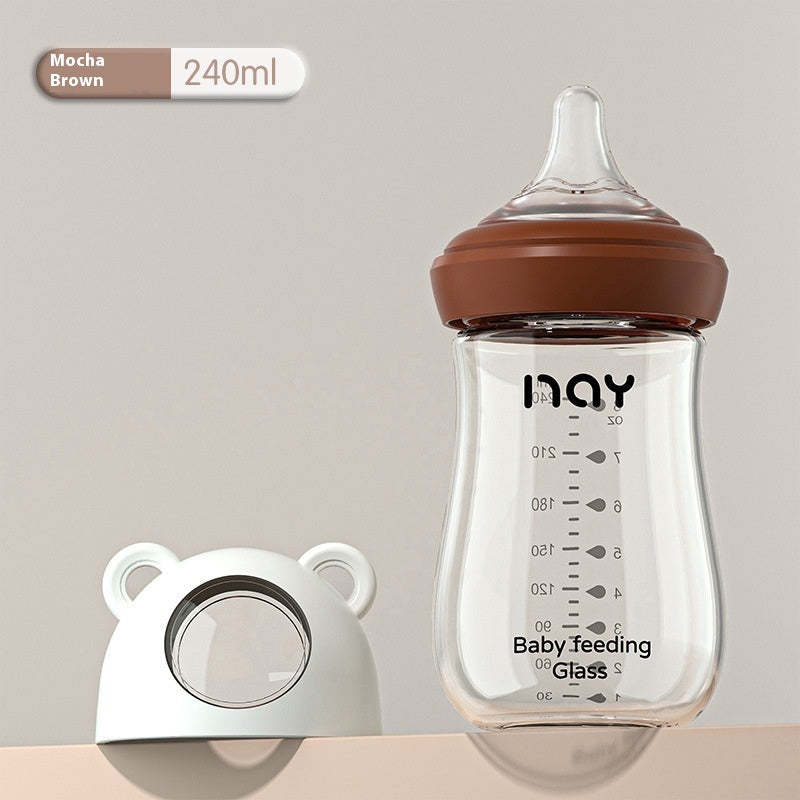 Fashion Newborn Infant Glass Feeding Bottle