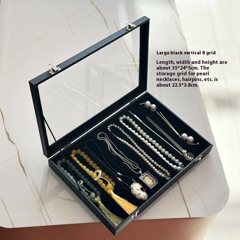 Black Jewelry Necklace Storage Display Box