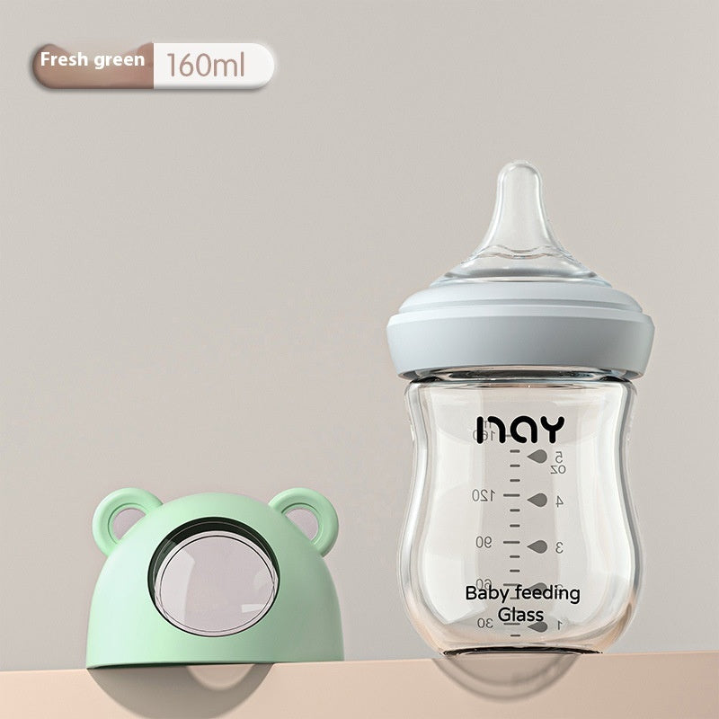 Fashion Newborn Infant Glass Feeding Bottle